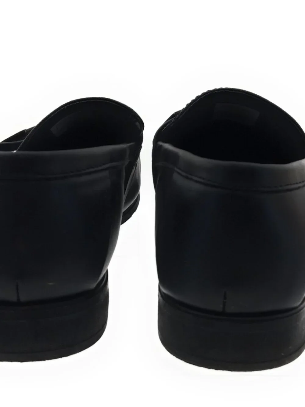 Calvin Klein Men's Size 12 Black CK Buckle Square Toe Dress Loafers